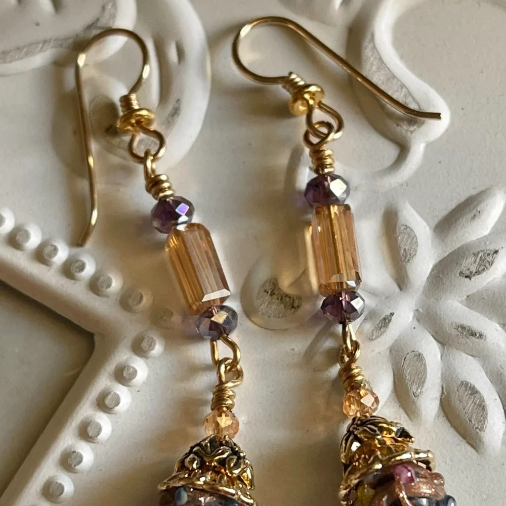 ARTISAN Earrings - “Take the Cake” Victorian Dangles - Picture 6 of 14